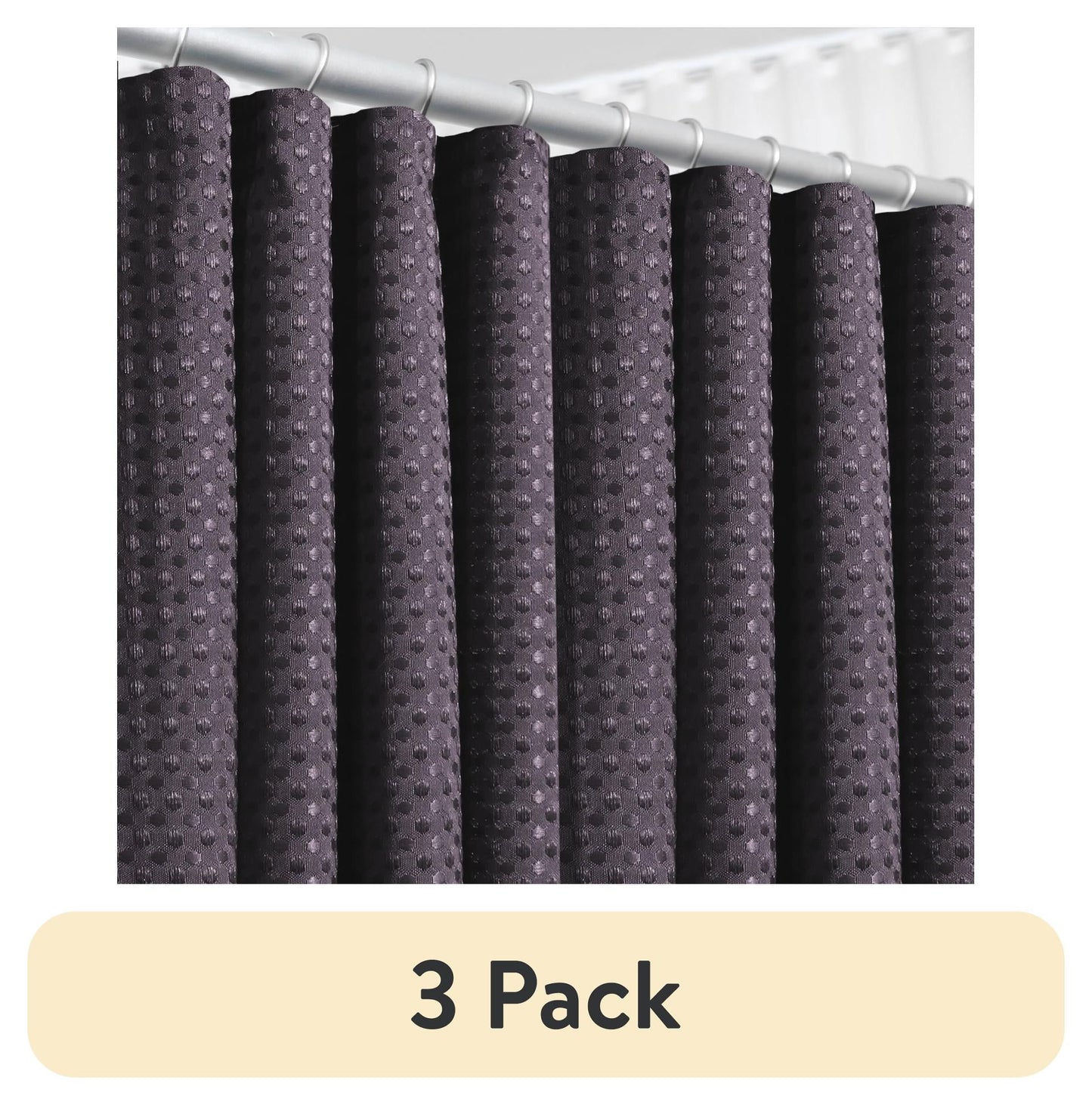 (3 pack) LammaLoe Purple Shower Curtain, Waffle Weave Heavy Duty Fabric Shower Curtain, 72†x 72" Hotel Luxury 256 GSM Bathroom Curtains