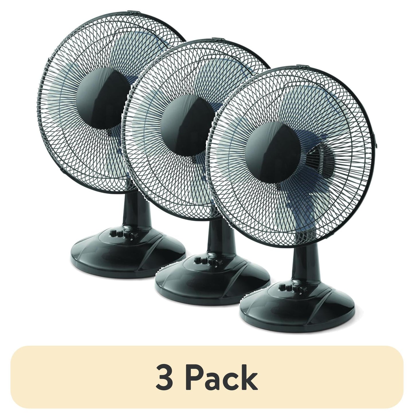 Mainstays 12" 3-Speed Oscillating Table Fan, FT30-8MBW, New, White