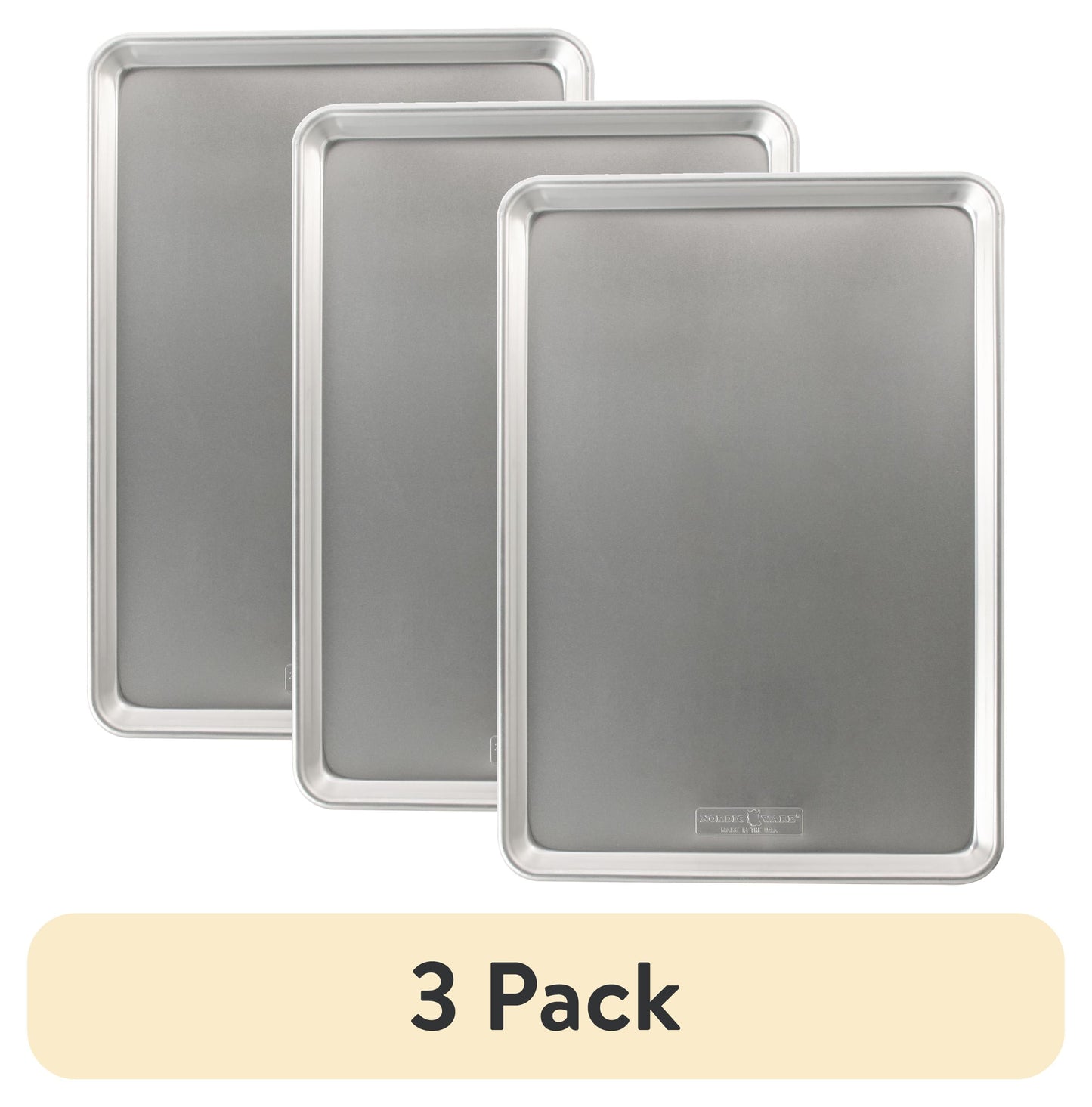 (3 pack) Nordic Ware Naturals 21" x 15" Aluminum Extra Large Rectangular Cookie & Baking Sheet Pan