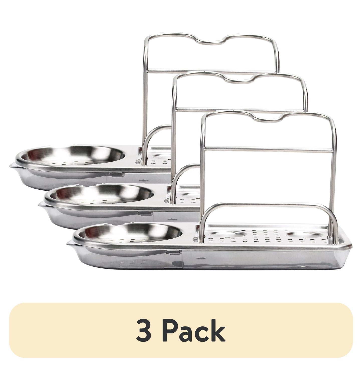(Paquete de 3) Organizador de Fregadero de Acero Inoxidable OXO Softworks con Soporte para Escobillas
