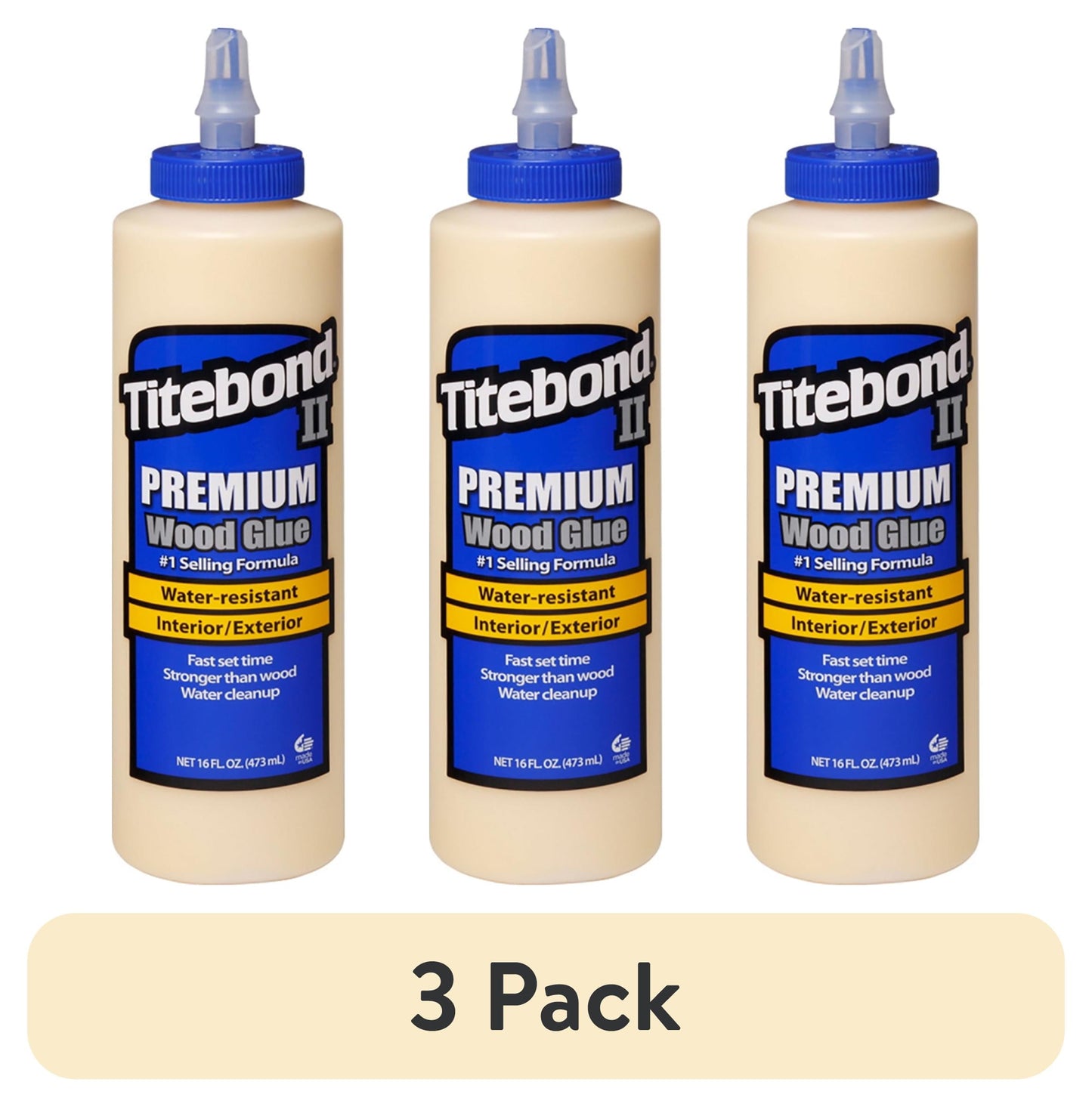 (3 pack) 16 oz Franklin International 5004 Titebond II Weatherproof Exterior Wood Glue