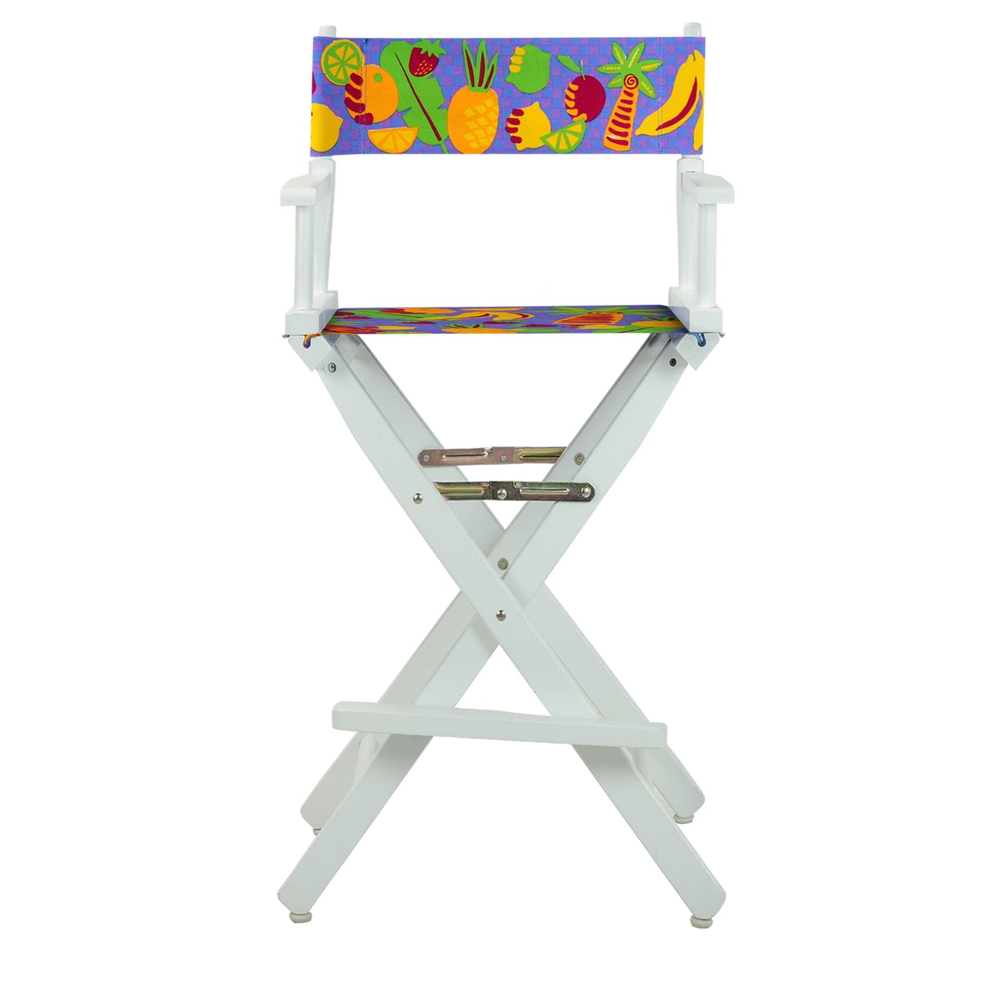 30" Director's Chair White Frame-Calypso Fruit