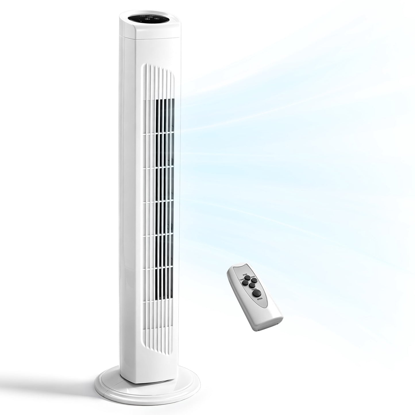 32 Inch Tower Fan, Energy-Saving Column Fan with Copper Motor, Touch & Remote Control, 3 Speeds 3 Modes, 7.5H Timer & Wide Oscillation for Home Bedroom Living Room
