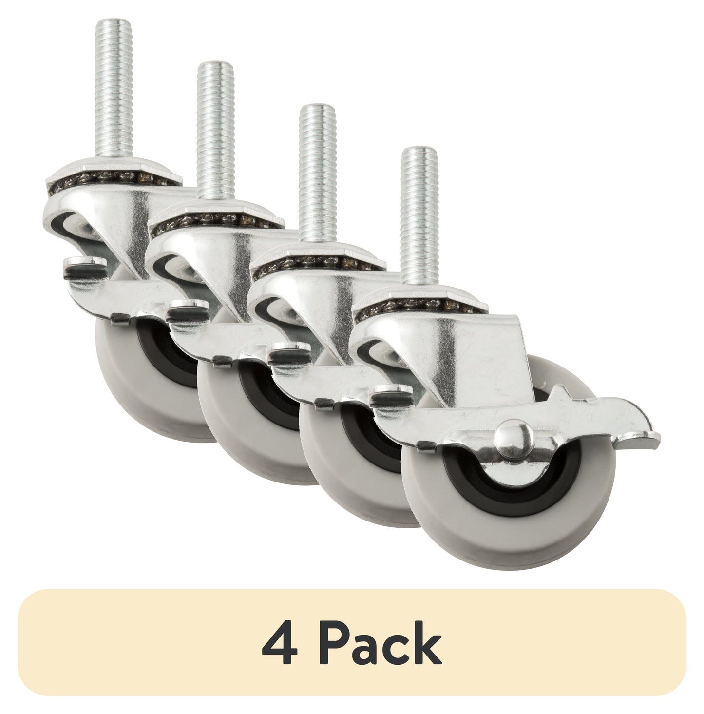 (Paquete de 4) Ruedas de Goma Termoplástica sin Marcas de 2" con Capacidad de Carga de 80 lb.