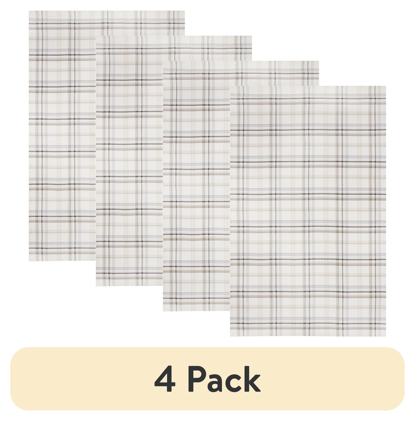 (4 pack) Better Homes & Gardens Monday Plaid Tablecloth 60" x 102" - Multi - 100% Cotton