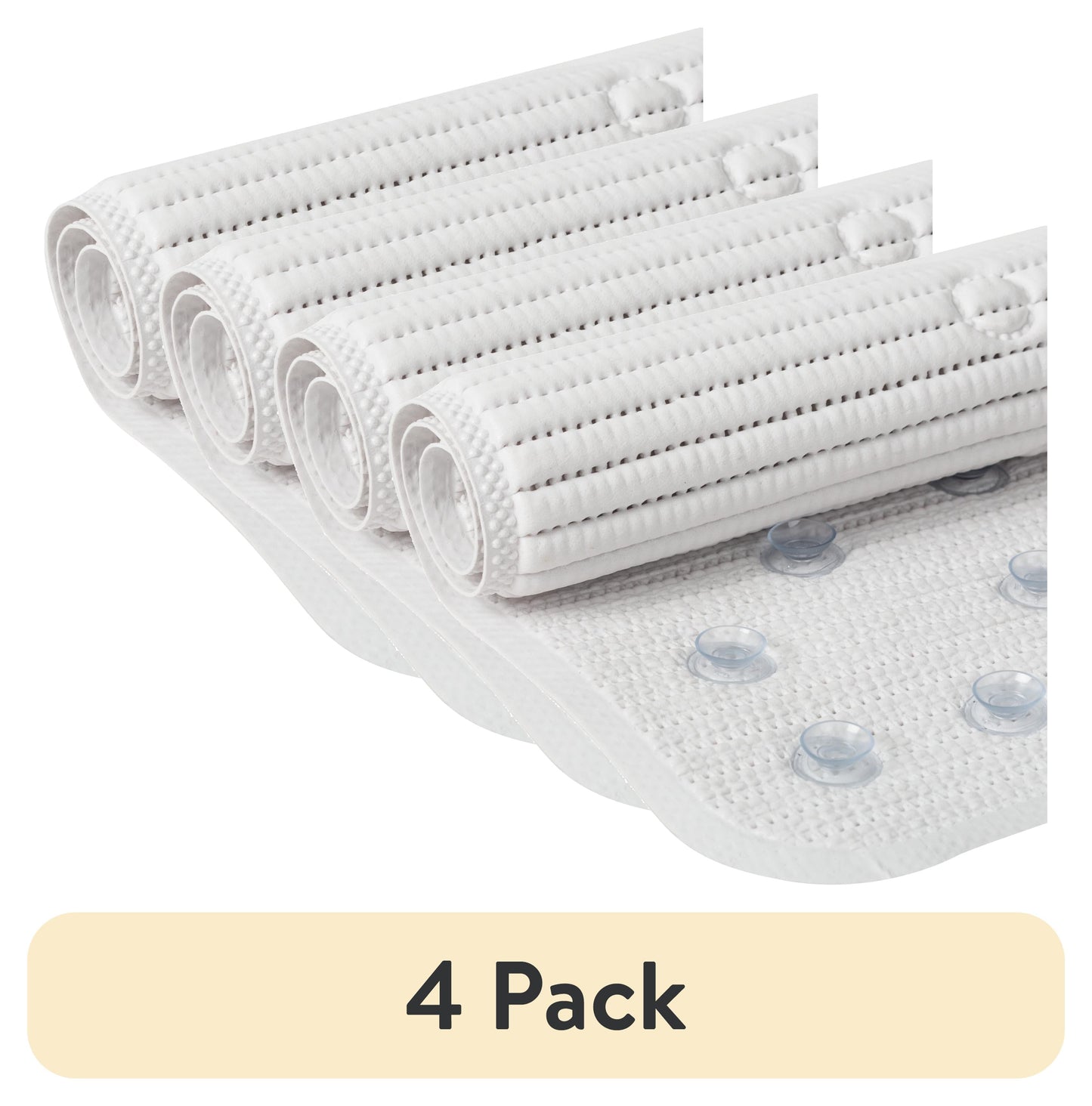Clorox 21" x 21" Foam Cushioned Shower Mat with Suction Cups, White