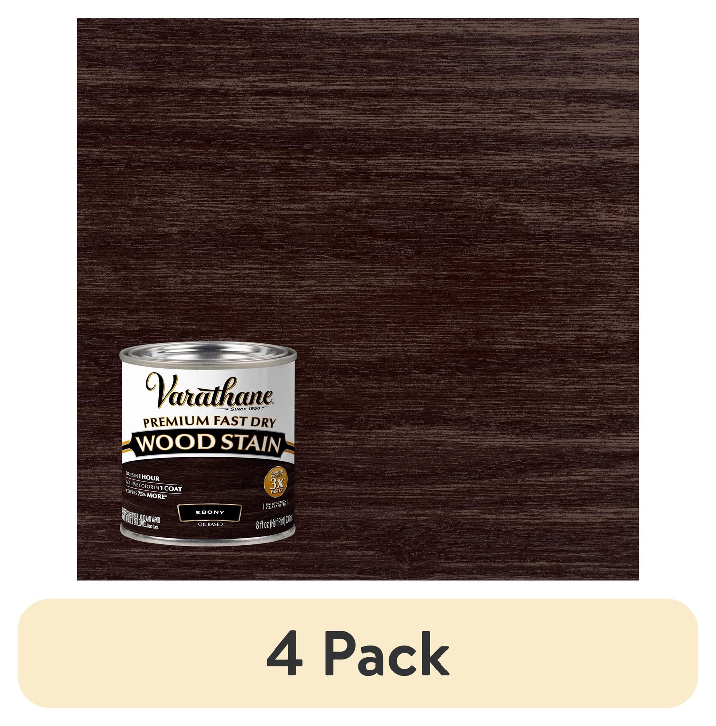 Ebony, Varathane Premium Fast Dry Wood Stain-269400, 8 fl oz