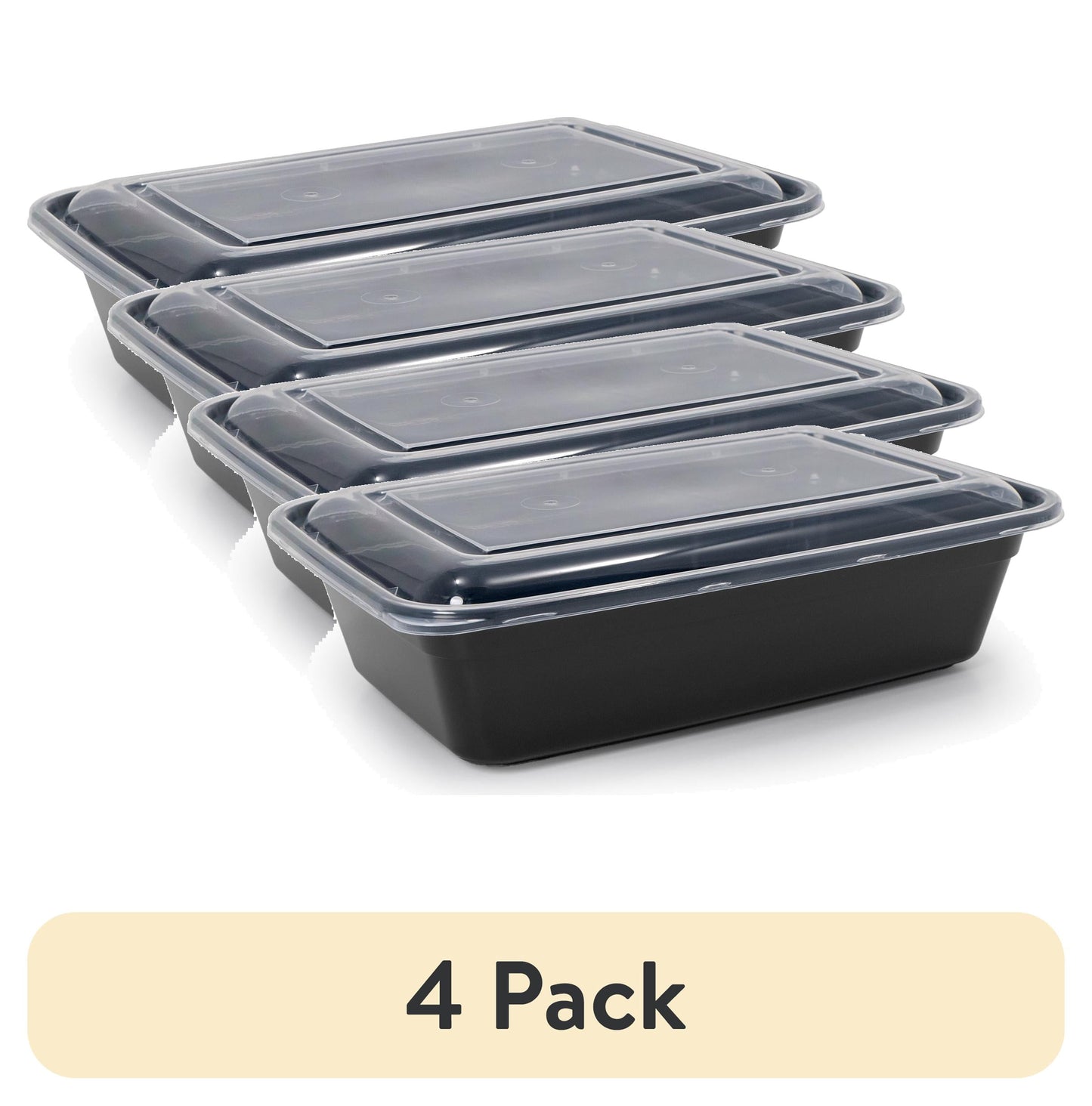 (3 pack) Mainstays 10-Piece Meal Prep Containers with Lids, Single Compartment, BPA-Free, Leak-Resistant, Microwave and Dishwasher Safe, Made for Family Meals and Easy Serving