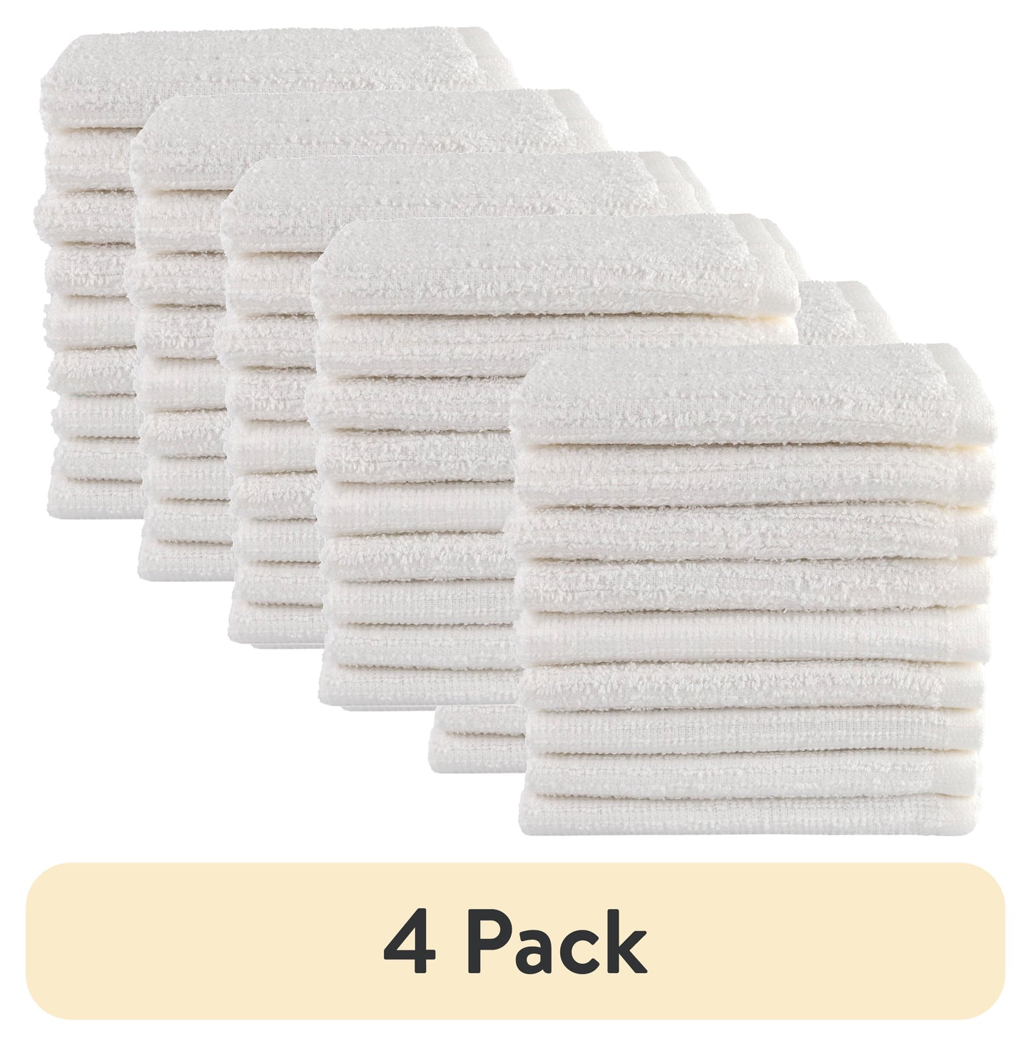 (4 pack) Mainstays Juego de 18 Piezas de Paños de Barra de Cocina y Trapos para Platos, Blanco