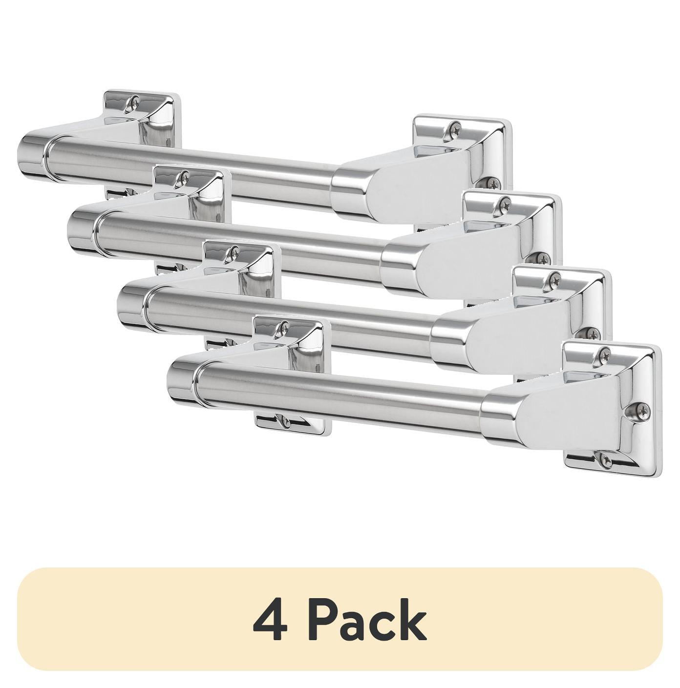 (4 pack) Mainstays Barra de Apoyo de 9", Diámetro de 7/8 de Pulgada y Tornillos Expuestos en Cromo