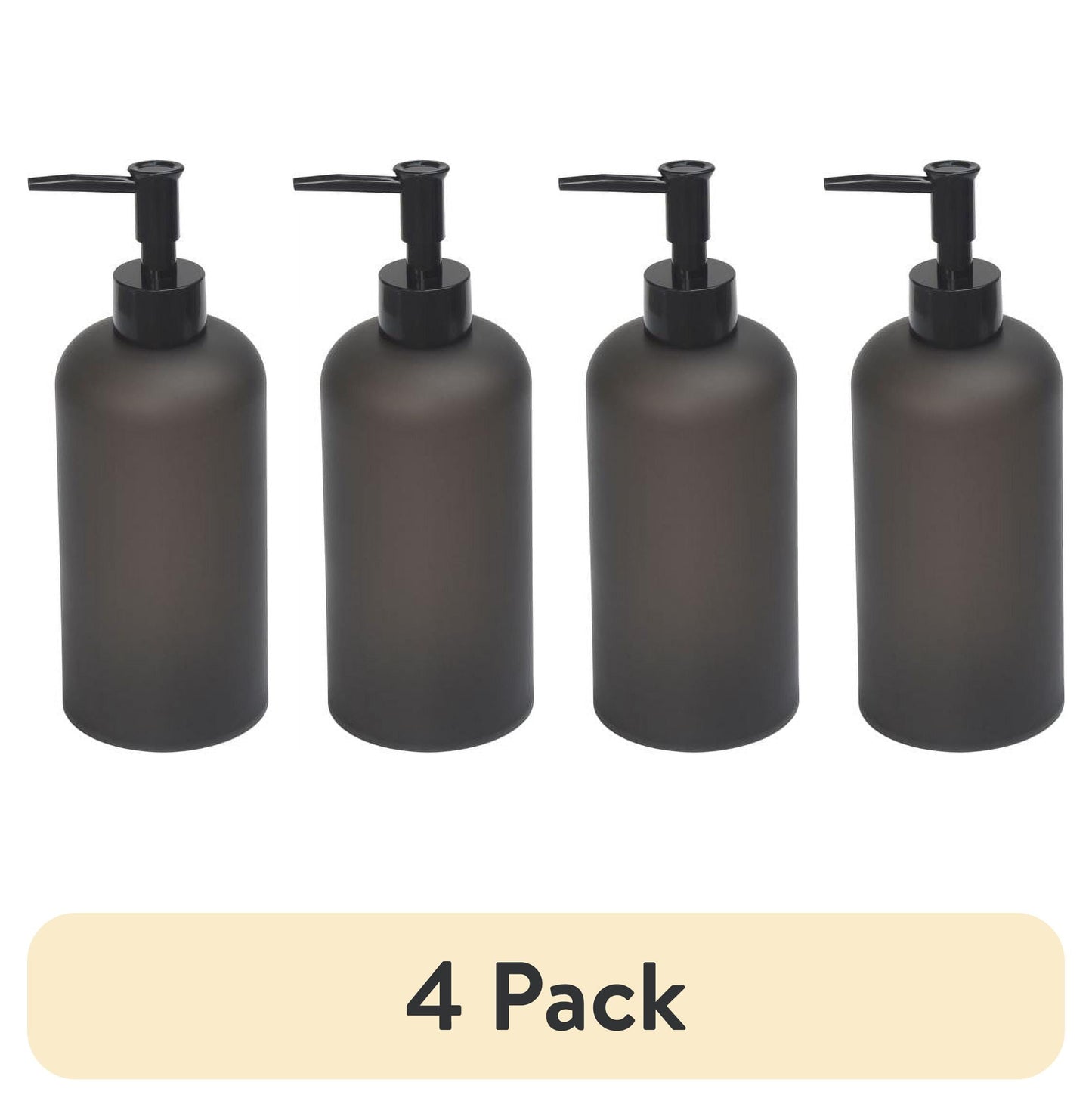 (4 pack) Mainstays Frosted Black Soap Pump, Plastic
