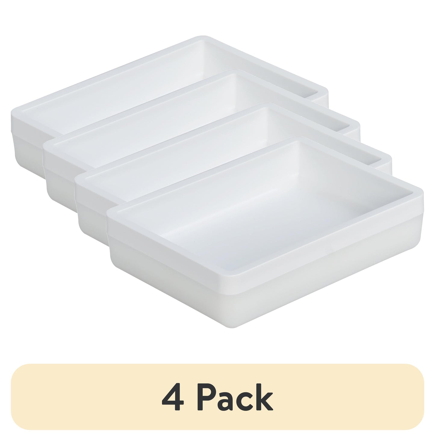 (4 pack) Mainstays Frosted White Plastic Soap Dish