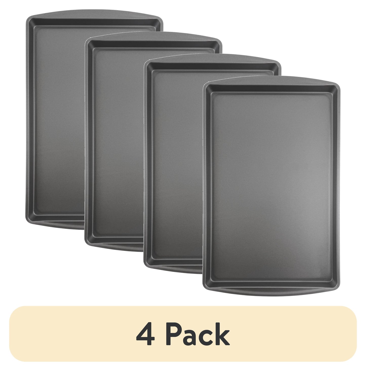 (4 pack) Mainstays 11" x 17" Large Nonstick Cookie & Baking Sheet