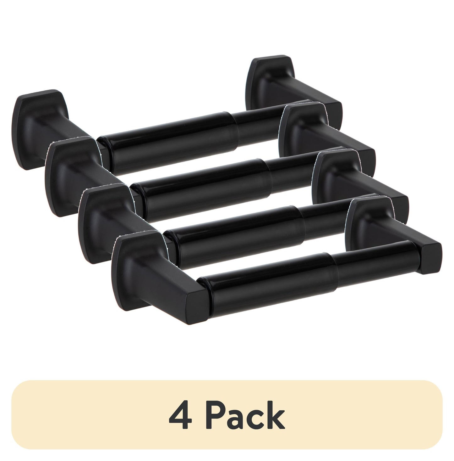 (4 pack) Mainstays Matte Black Wall Mount Toilet Paper Holder with Hardware