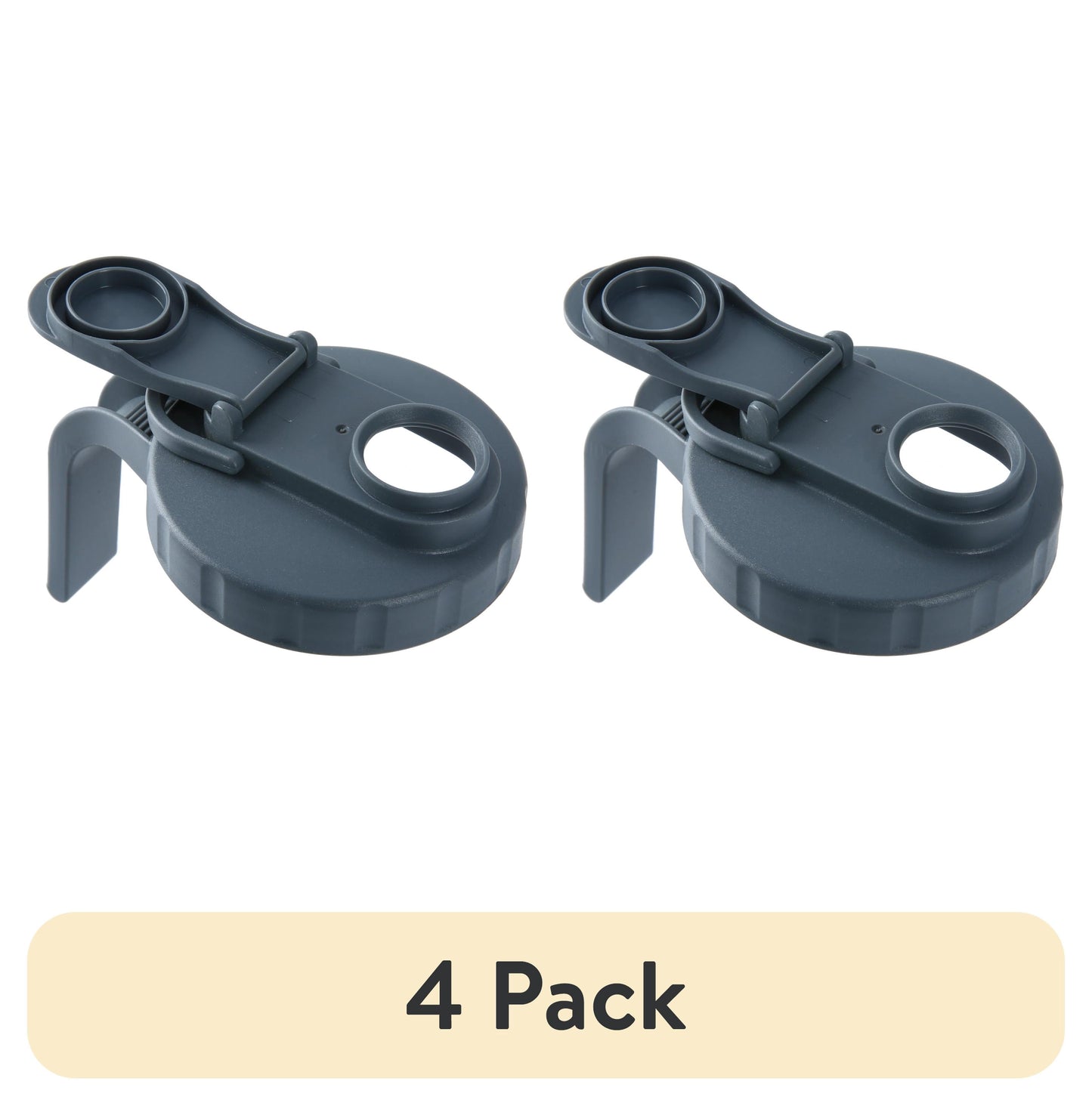 Mainstays Plastic Mason Jar Lids with Handles and Pour Spout, 2-Pack, Wide Mouth, Reusable