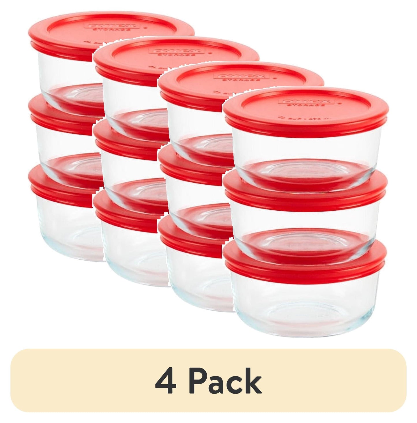 Pyrex Simply Store 2-Cup Glass Food Storage Container, Round, Set of 3