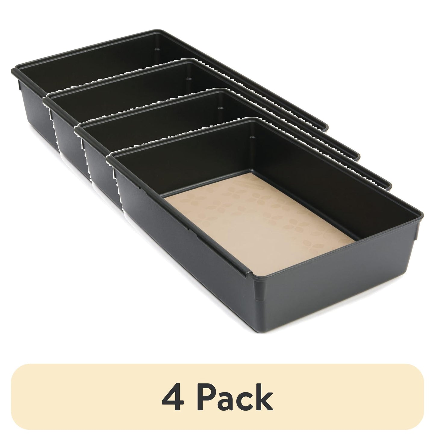 (4 pack) Rubbermaid, Drawer Organizer, Gray, 6" x 9"