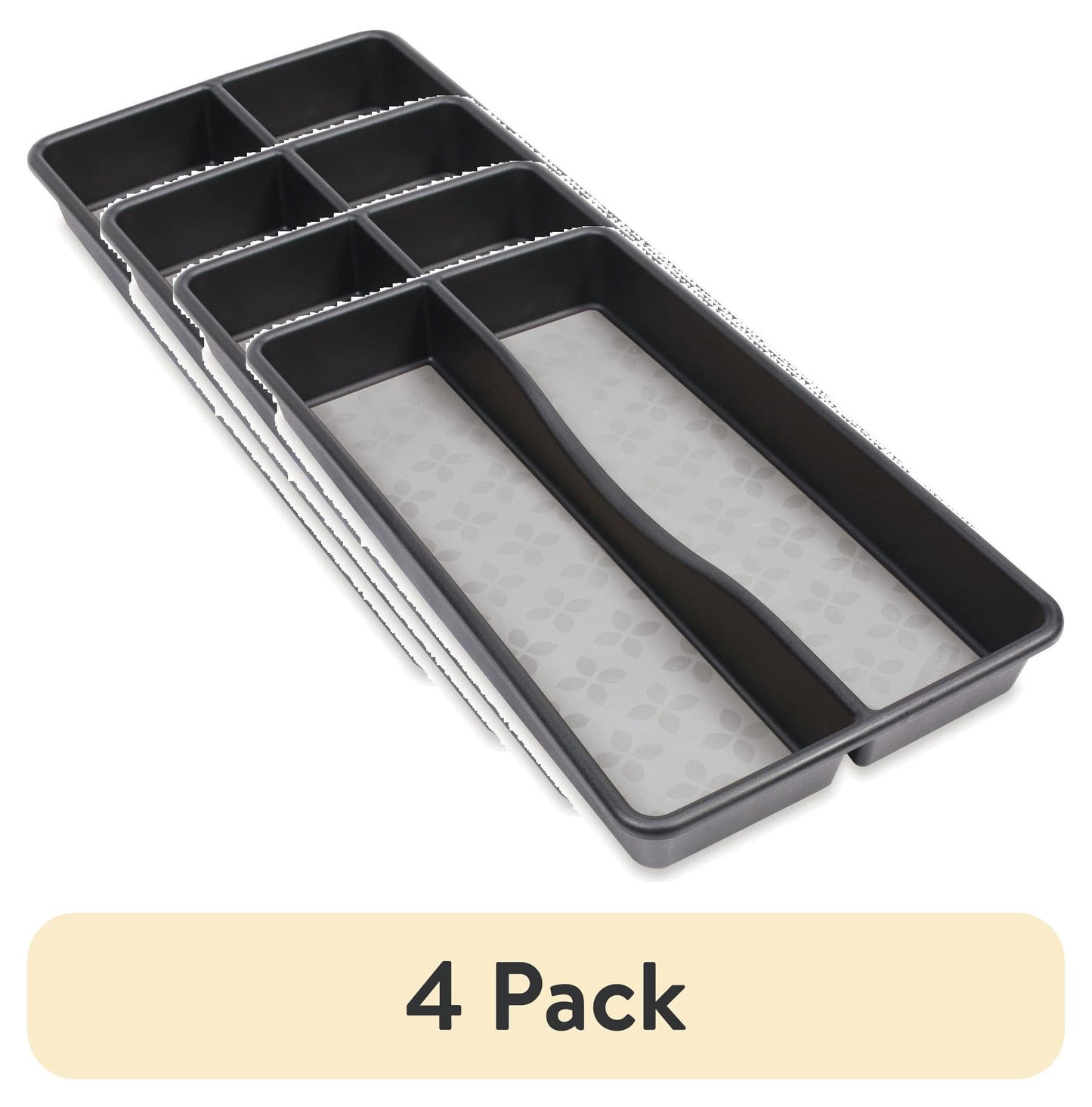 (4 pack) Rubbermaid, Utensil Organizer with No Slip Grip, Gray