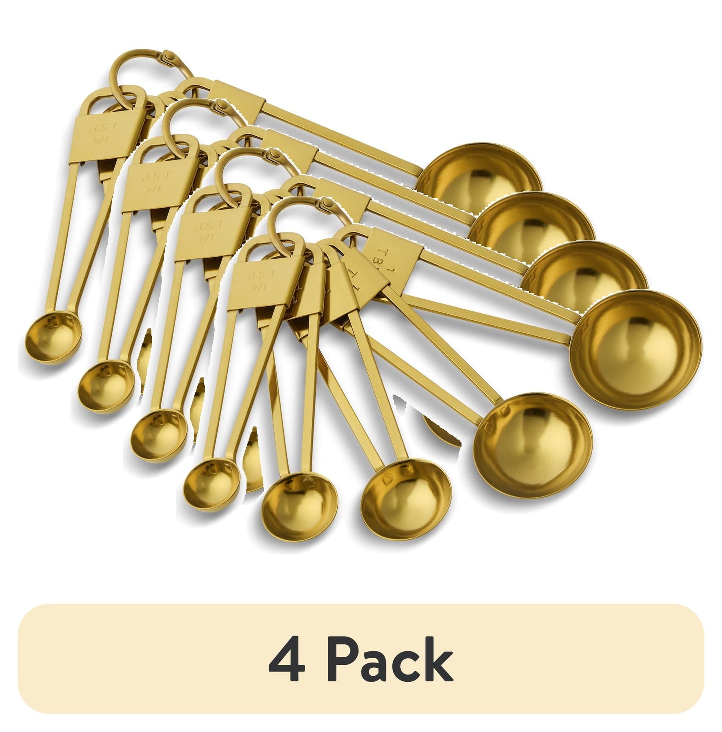 (4 pack) Thyme & Table 5-Piece Stainless Steel Measuring Spoon Set