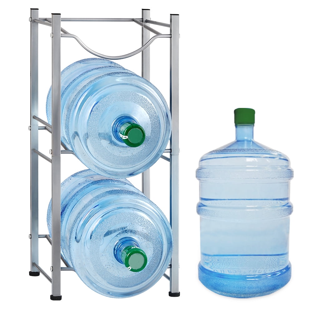 4 Tier Black Water Cooler Jug Rack, 5 Gallon Water Jug Holder Heavy Duty Storage Rack