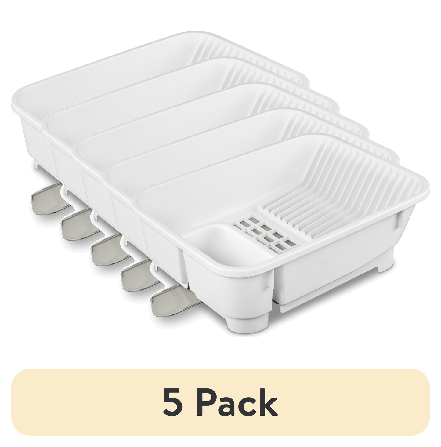 (5 pack) Mainstays Sink Set, Space-efficient, Self-Draining with Retractable Spout, White