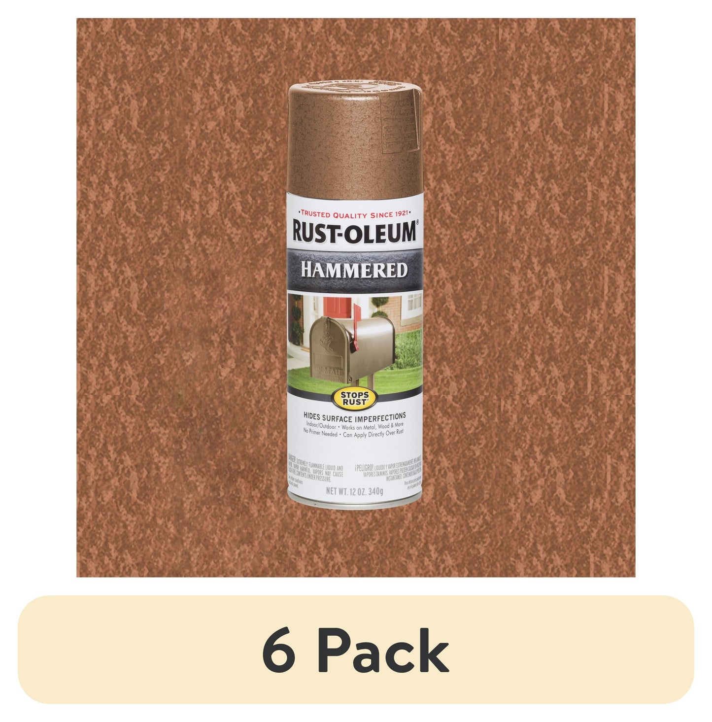 Copper, Rust-Oleum Stops Rust Hammered Spray Paint-210849, 12 oz