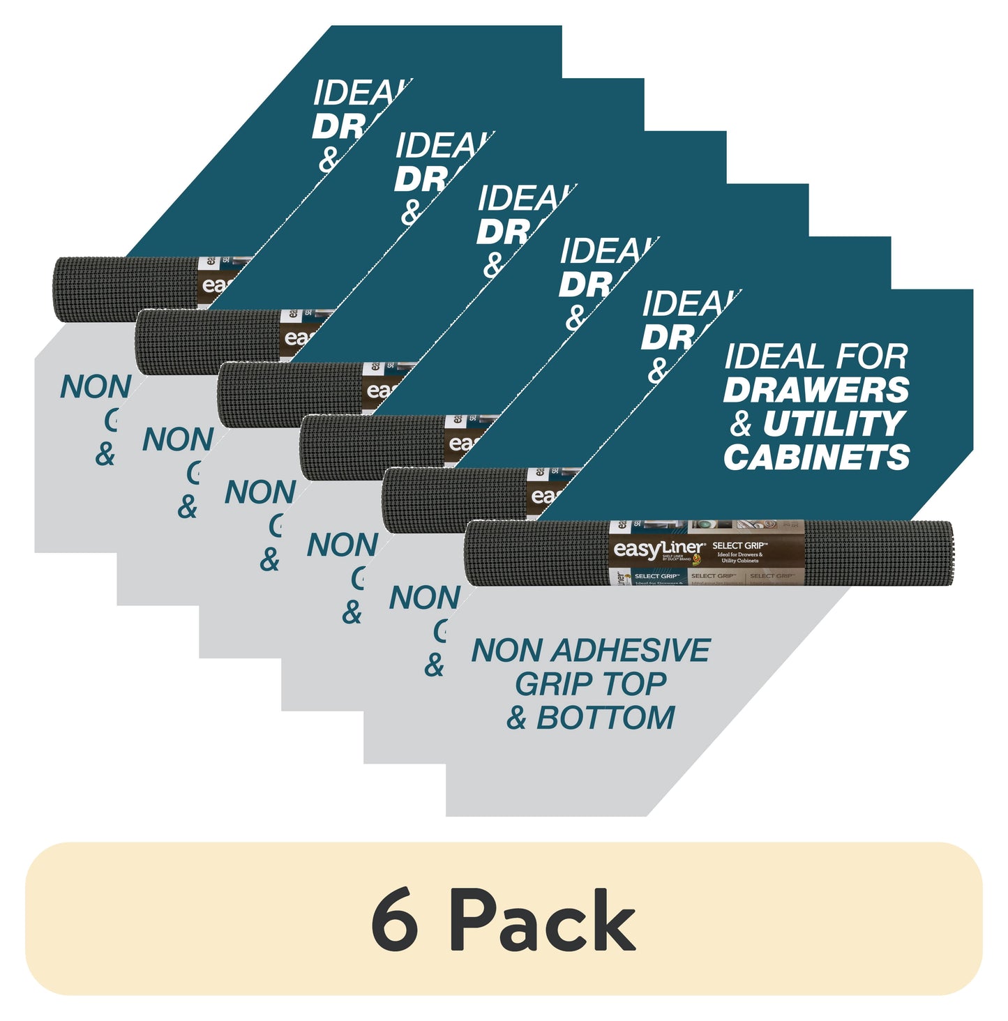 (6 pack) EasyLiner Select Grip Shelf Liner, Dark Gray, 20 in. x 6 ft. Roll