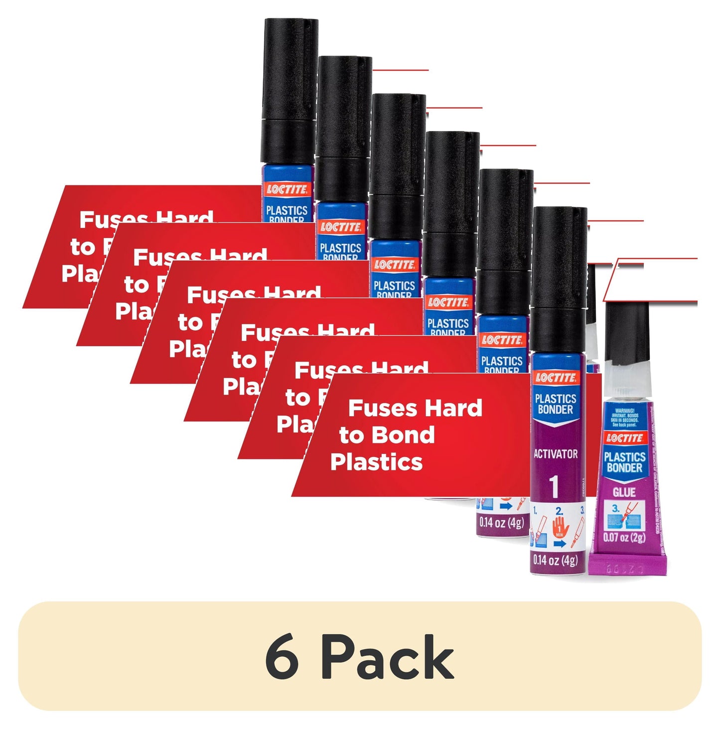 Loctite Super Glue Plastics Bonding System, 1-0.14 oz Activator Stick + 1-0.07 oz Glue Tube, Clear Kit