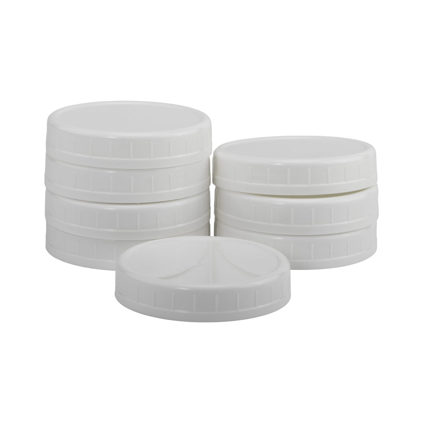 (6 pack) Mainstays 8-Pack Plastic Mason Jar Lids - Wide Mouth, Reusable Wide Mouth Canning Jar Lids for Meal Prep and Freezer Storage, Fits All Brands Wide Mouth Mason Jars