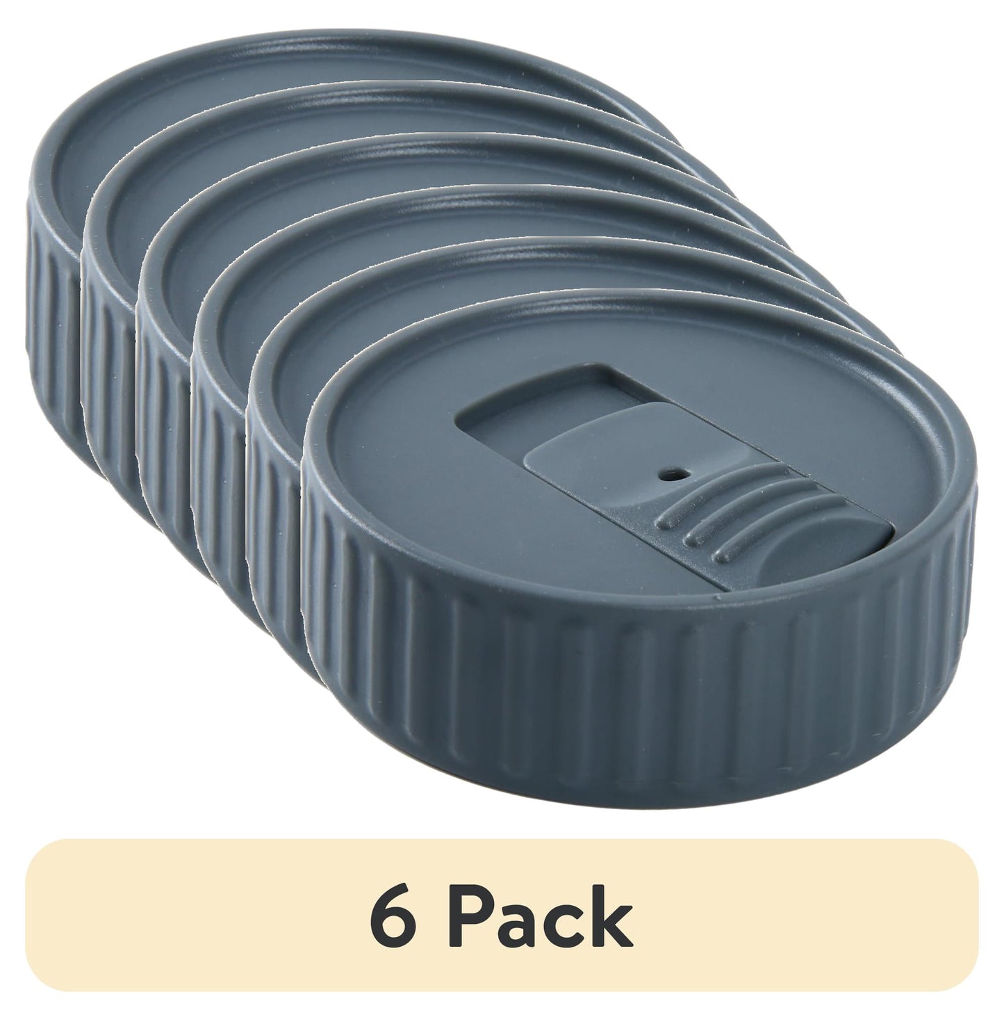 (2 pack) Mainstays Wide Mouth Plastic Mason Jar Lid for Drinking – BPA Free Canning Jar Lid for Drinking Iced Coffee, Smoothies and Beverages