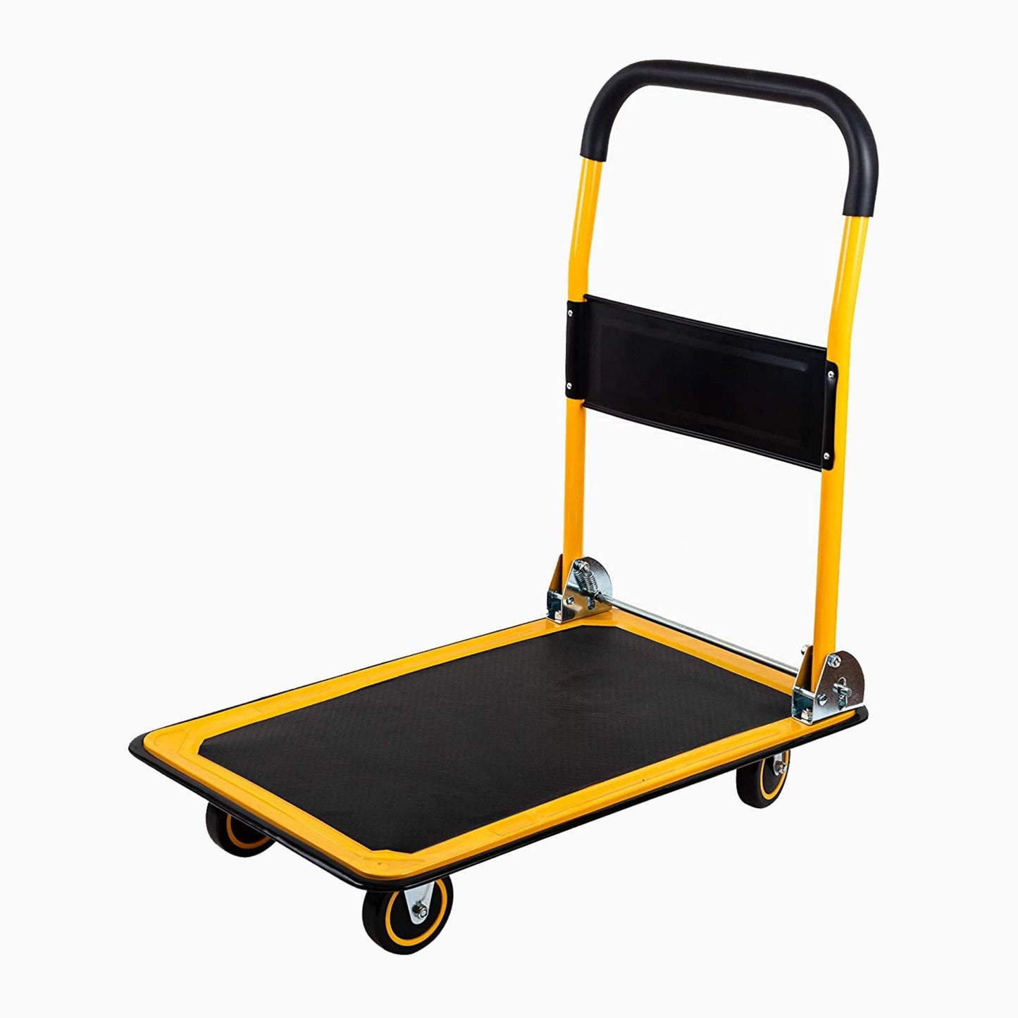 660 lbs Capacity Folding Platform Hand Truck, Heavy‑Duty Flatbed Rolling Push Dolly Cart for Home Warehouse Office Supermarket Factory Moving