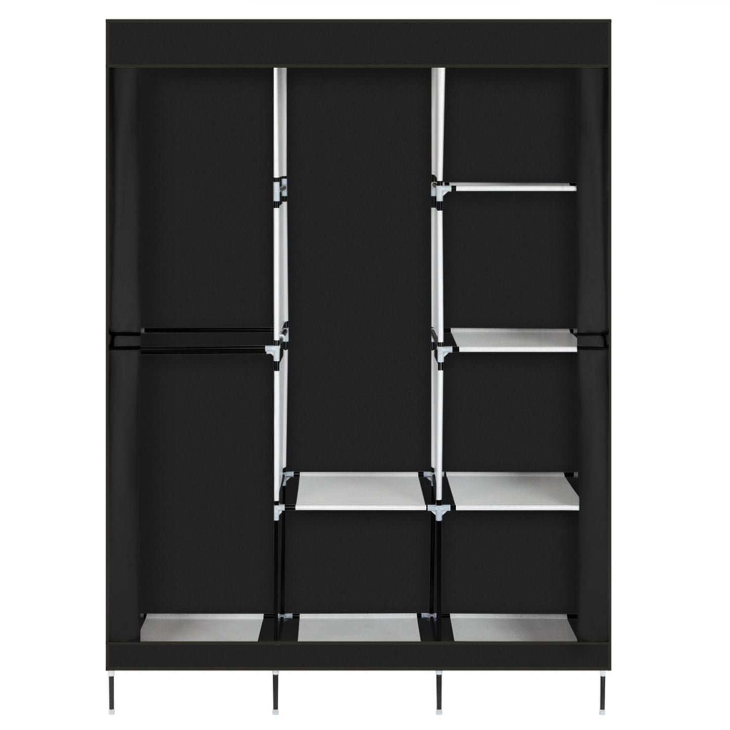 71" Portable Closet Wardrobe Clothes Rack Storage Organizer with Shelf, Black