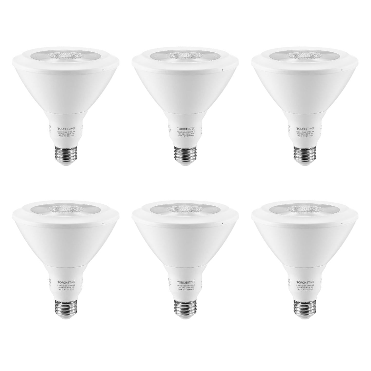 6 Pack 18W Dimmable PAR38 LED Bulb, 120W Eqv. UL Listed Spotlight, 3000K Warm White 1250LM