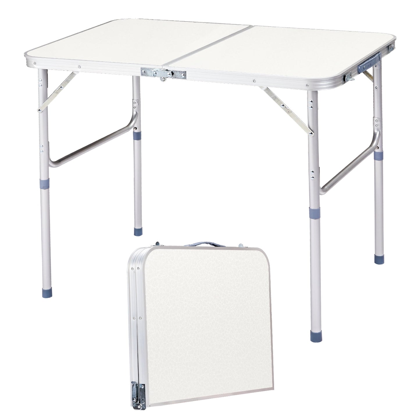 90 x 60 x 70cm Home Use Aluminum Alloy Folding Table White