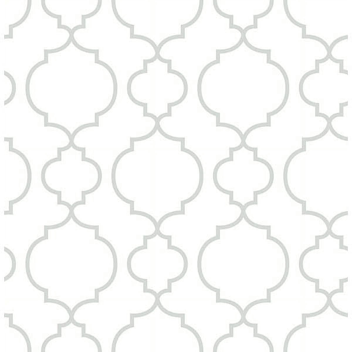 A-Street Prints Desiree White Quatrefoil Wallpaper