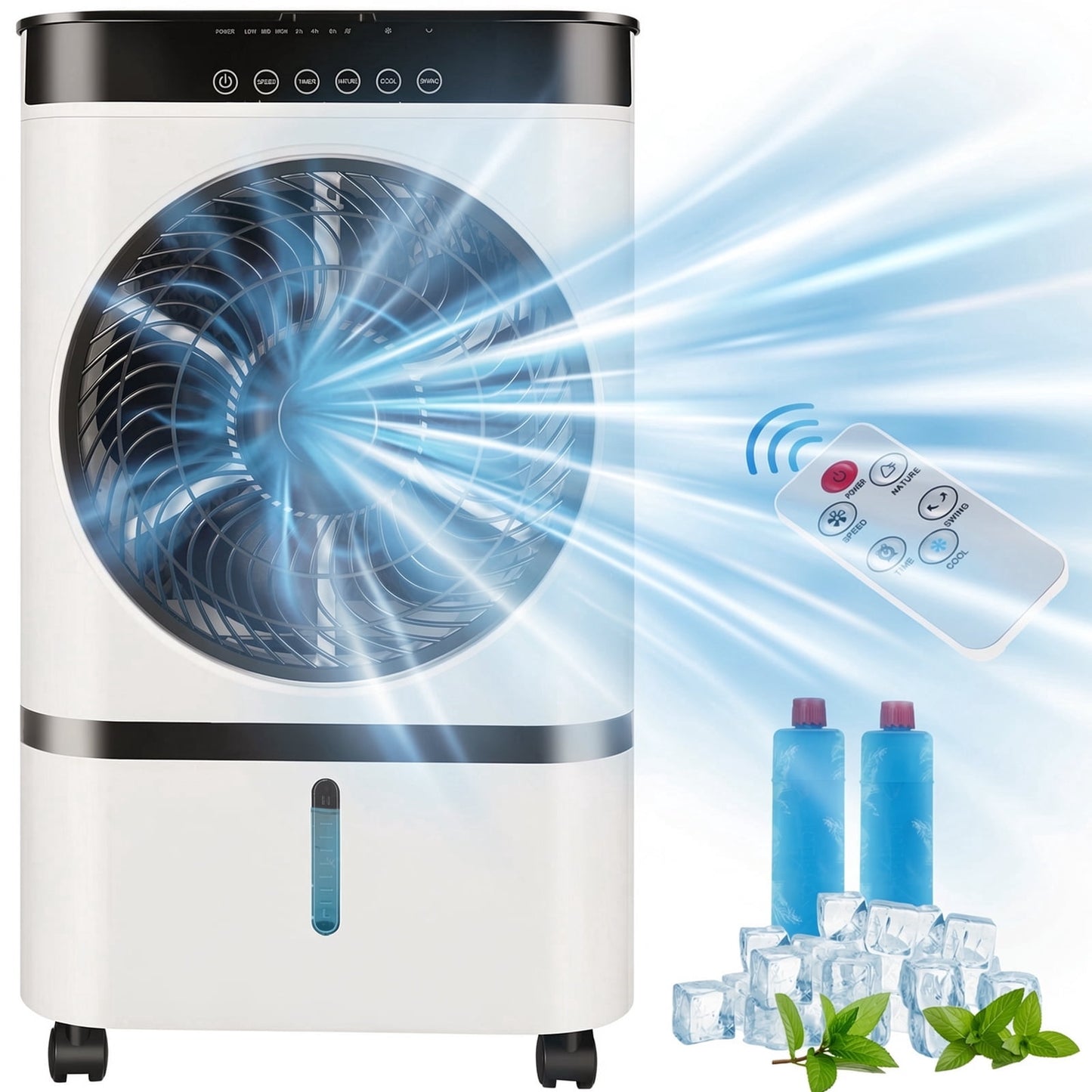 ALPULON 3-in-1 Evaporative Air Cooler & Portable Air Conditioner Fan with Remote Control, 7L Large Tank, 3 Modes 3 Speeds, for Bedroom, Living Room, Office, Dorm