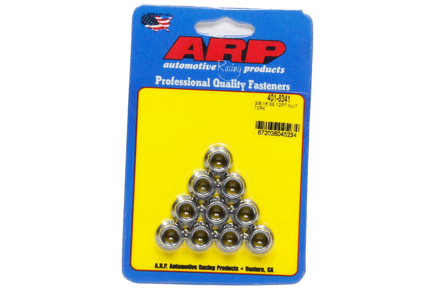 ARP 401-8341 Nut Kit (3/8-16 SS 12pt nut)