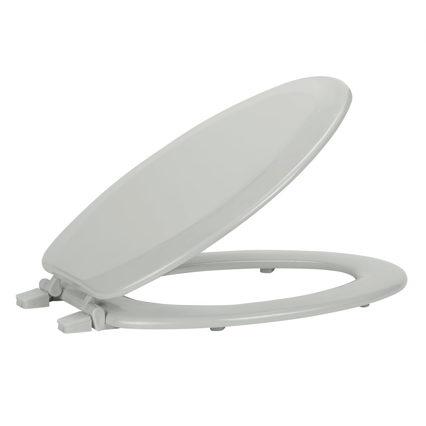 Achim Fantasia 19" Elongated Wood Toilet Seat, Standard, Silver