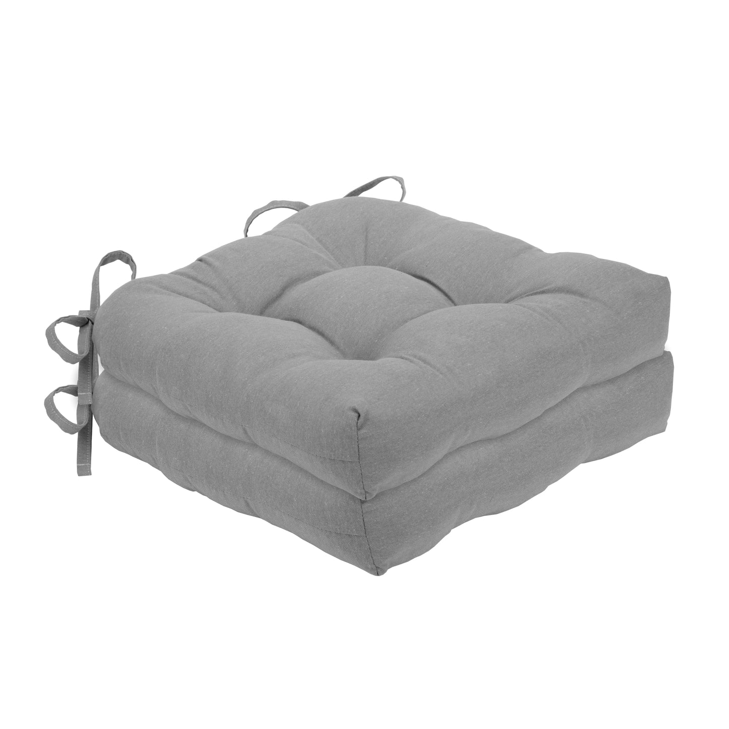 Achim Home Furnishing Chase Chair Pads Grey Solid Modern Kitchen Dining Chair Seat Pads Cushions: 16" X 15" X 3"
