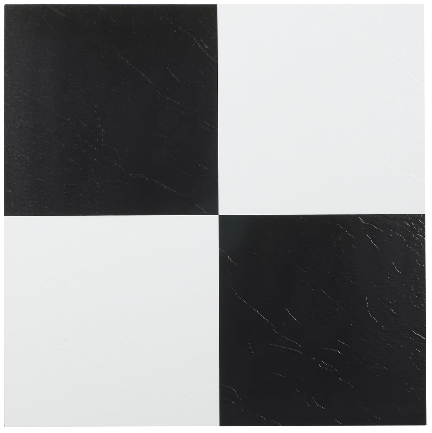 Achim Sterling Self Adhesive Vinyl Floor Tile - 20 Tiles/20 sq. ft., 12 x 12, Black & White