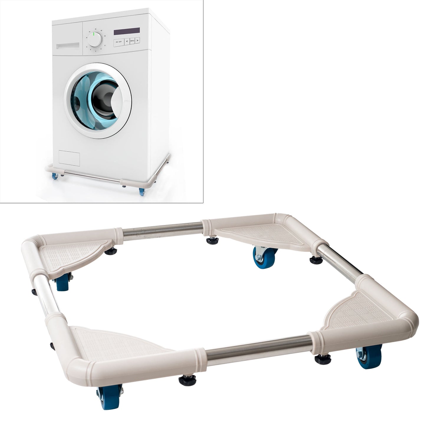 Adjustable Dolly Cart – Appliance Roller with Telescoping Base and 4 Locking Caster Wheels – 220lbs Weight Capacity – Moving Supplies by Stalwart