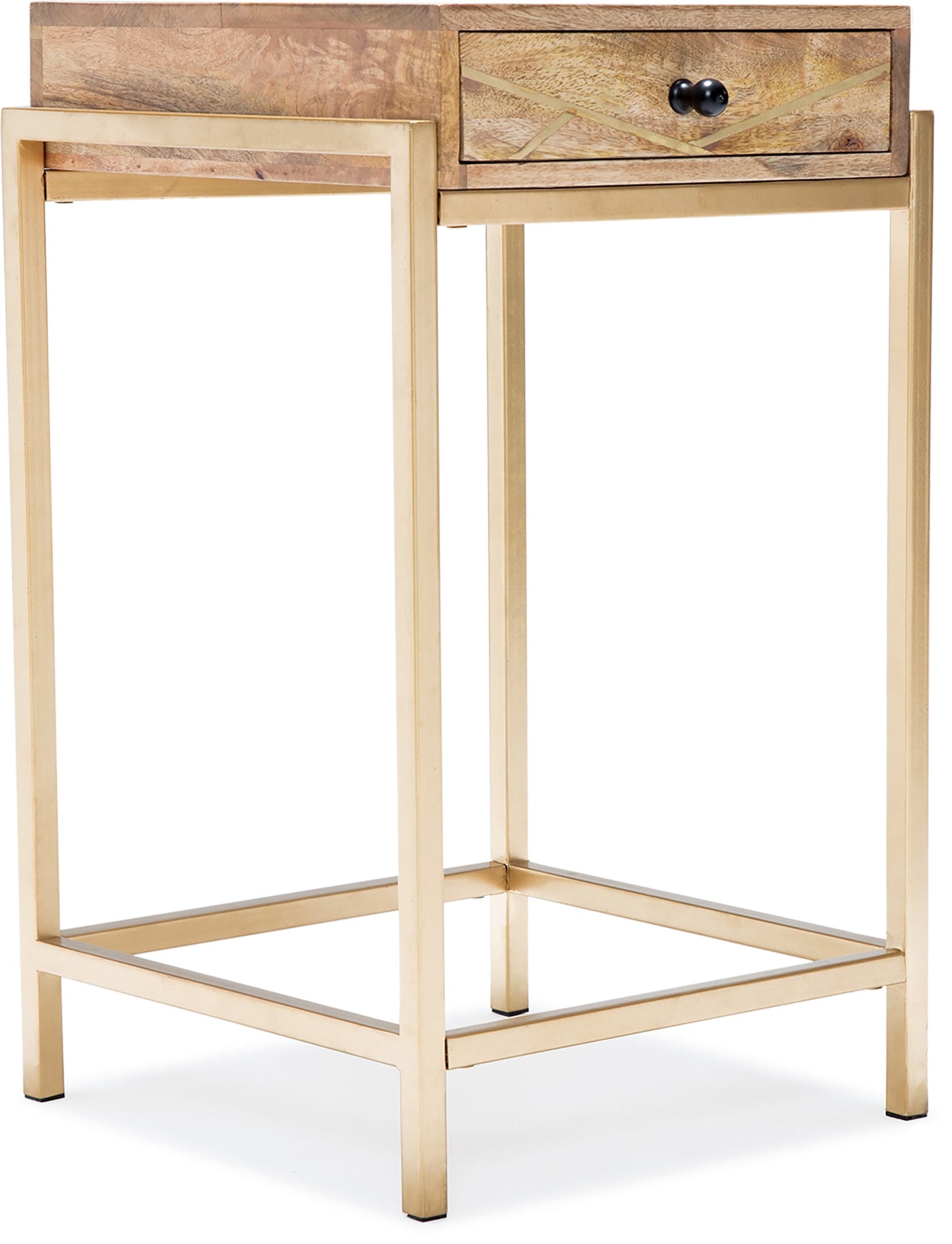Adore Decor Sidney Modern Living Room Accent Table Beige and Gold