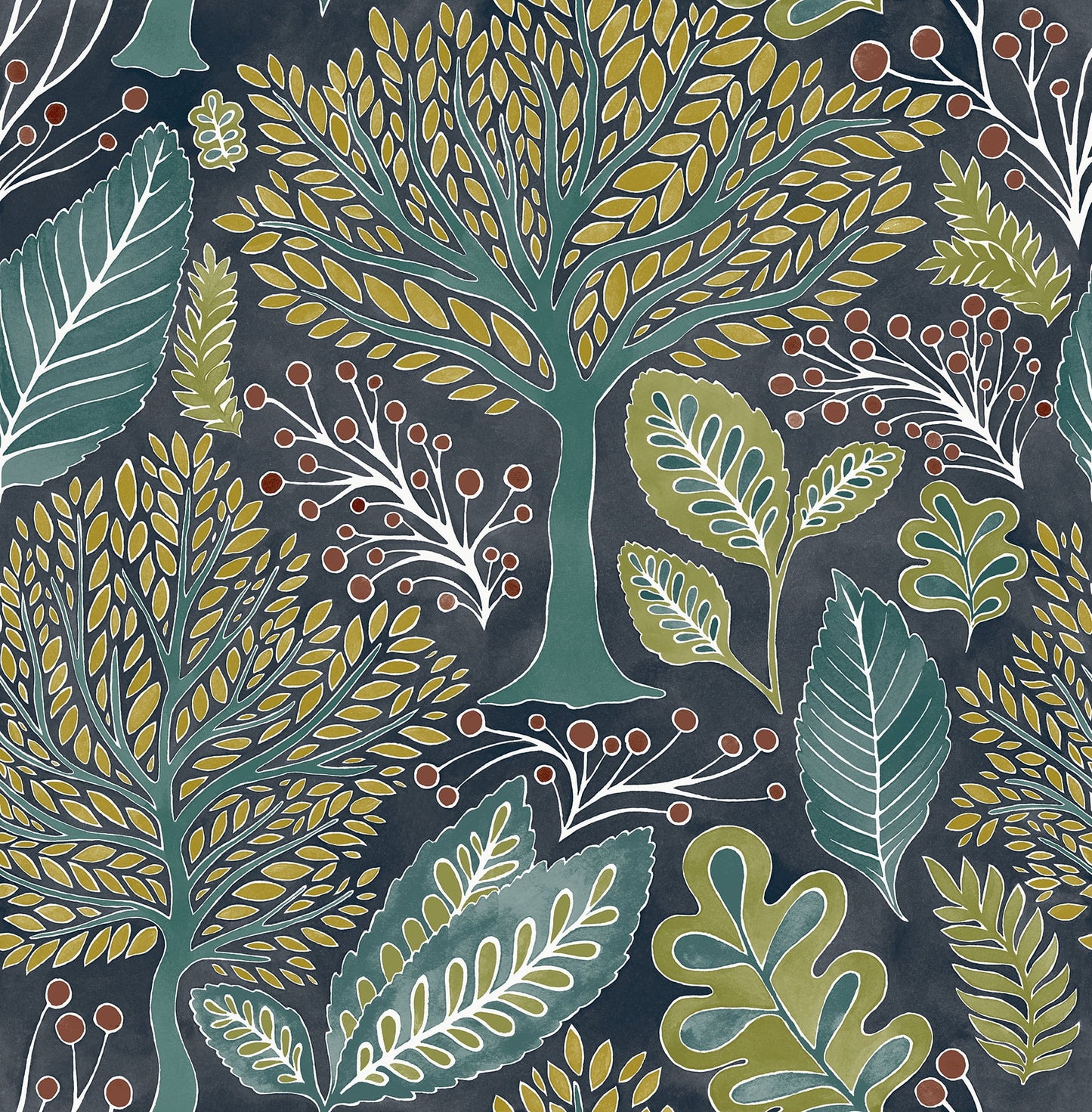 Advantage 2980-26186 Blue, Kiah forest Wallpaper 20.5-in by 33-ft
