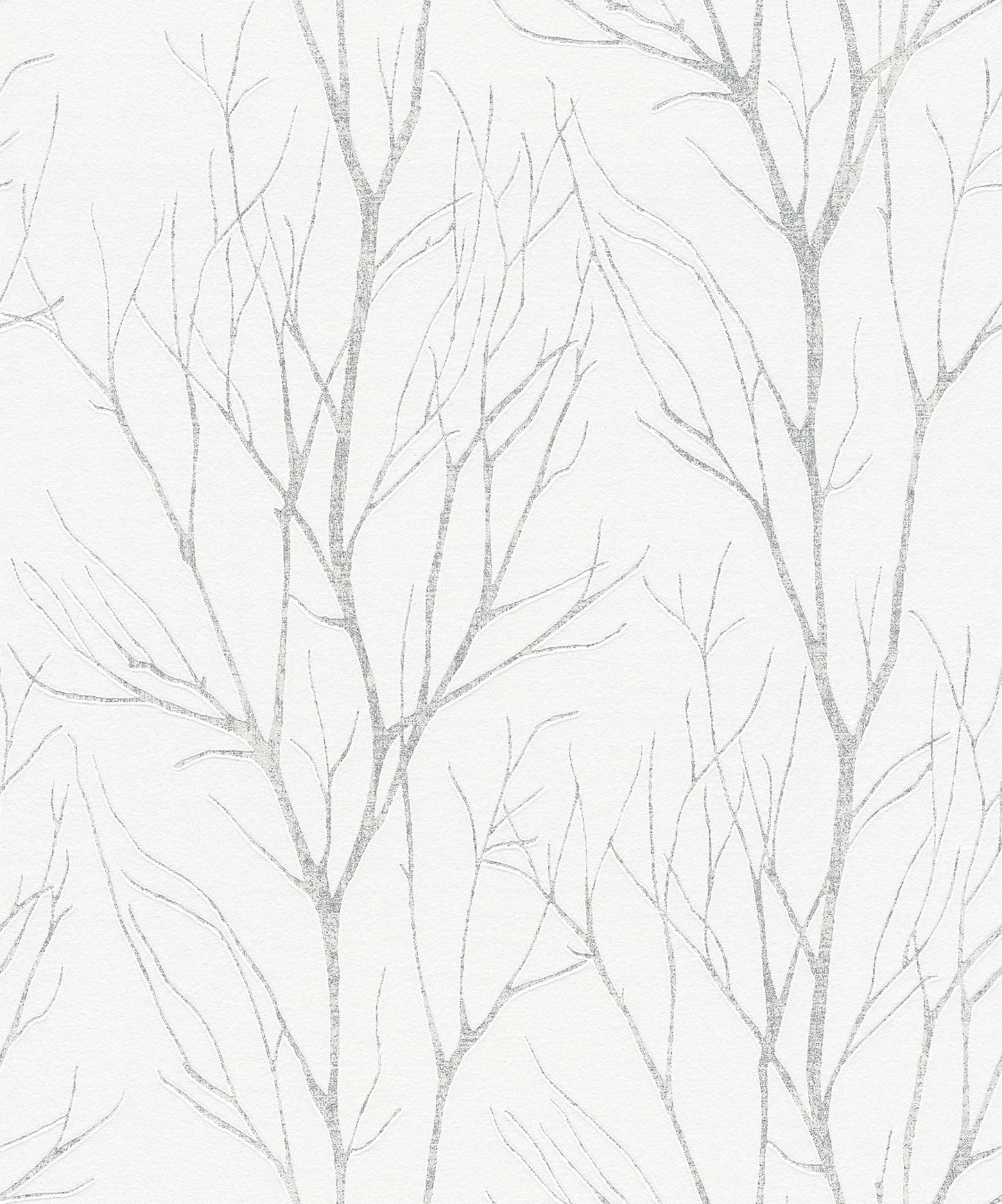 Advantage Diani White Metallic Tree Unpasted Expanded Vinyl Wallpaper, 21-in by 33-ft, 57.8 sq. ft.