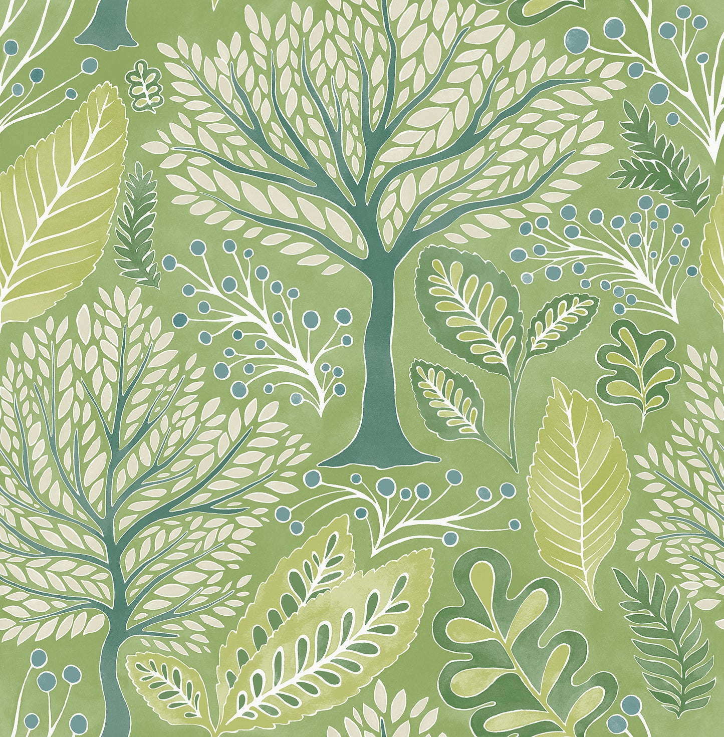 Advantage Kiah Green Forest Wallpaper