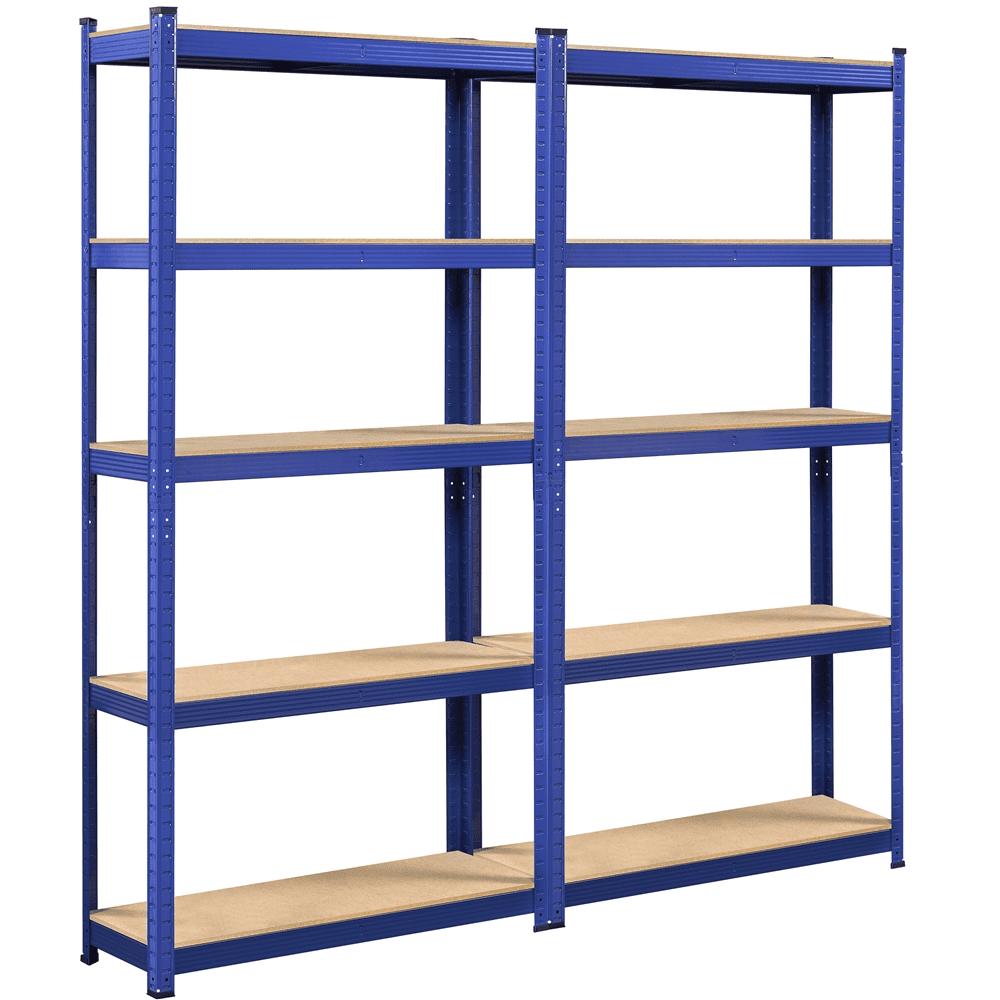 Alden Design 5-tier Adjustable Steel Storage Shelf Unit, Blue, 2 Pack