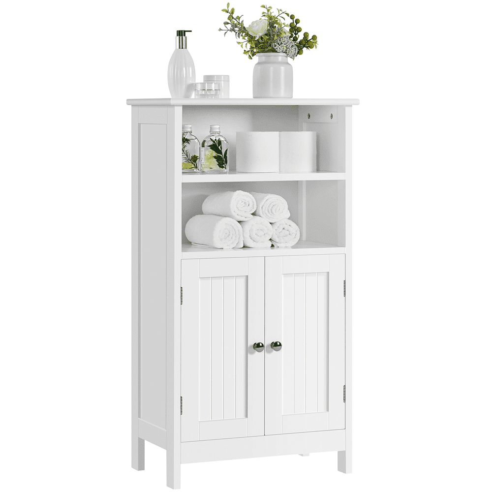 Alden Design Gabinete de Baño de Madera de 5 Niveles con Estante Ajustable, Blanco