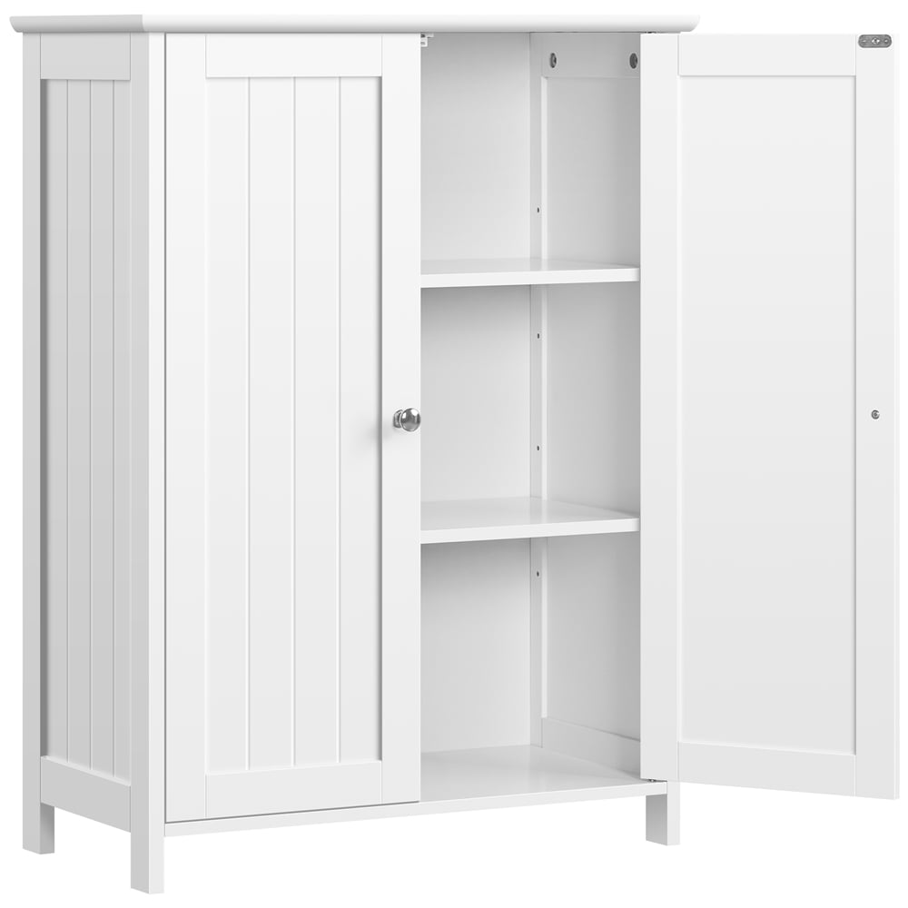 Alden Design Contemporary Storage Cabinet with 2 Doors and 2 Adjustable Shelves, White