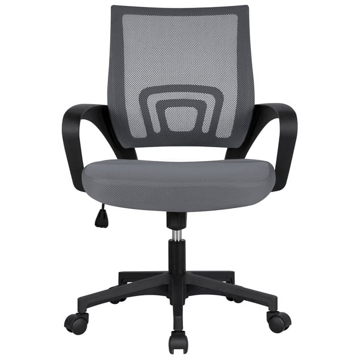 Alden Design Ergonomic Swivel Adjustable Mid Back Mesh Office Chair with Armrests, Dark Gray