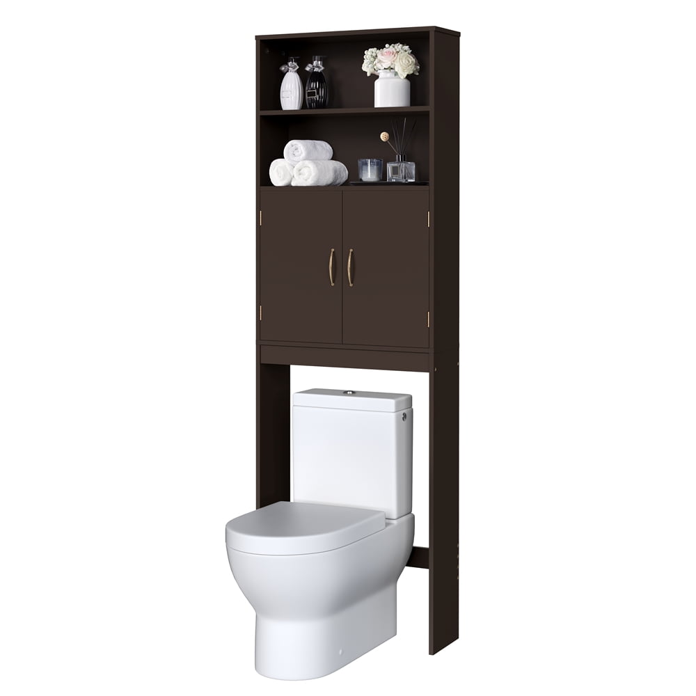 Alden Design Gabinete de Almacenamiento sobre el Inodoro con 2 Repisas para Baño, Espresso